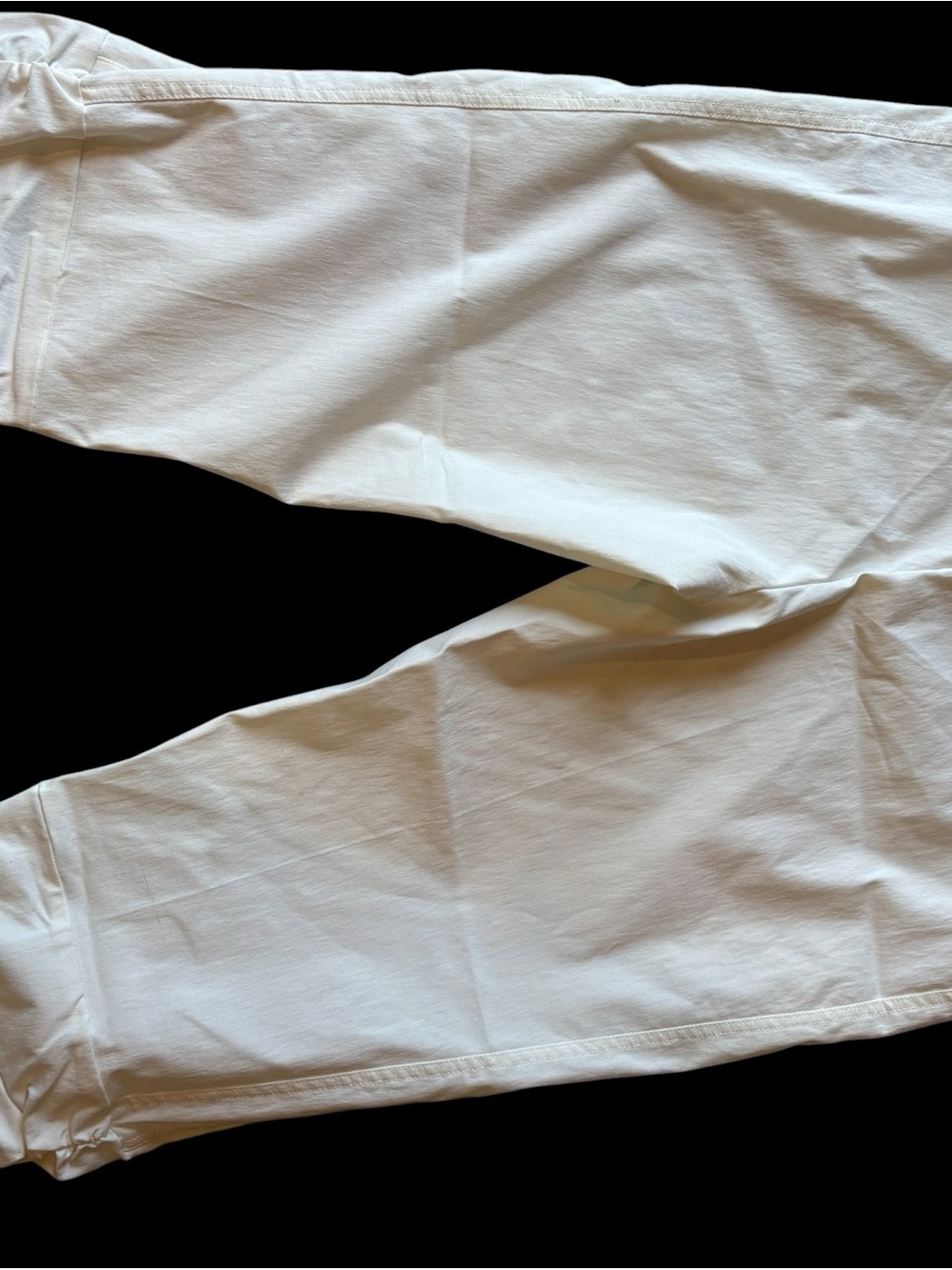White Cropped Drawstring Hem Pants - Picture 2 of 10